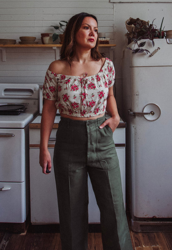 Idylwild Vintage Christie Araujo Country Roses Crop Top