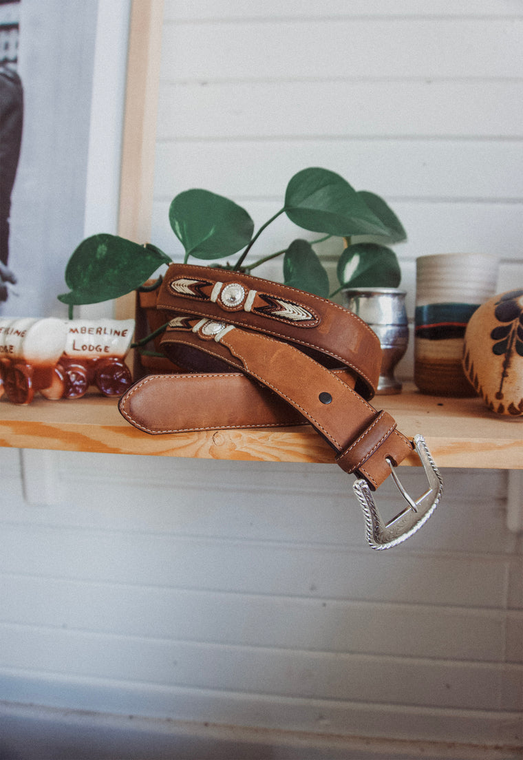 Contemporary Tony Lama Leather Western Belt