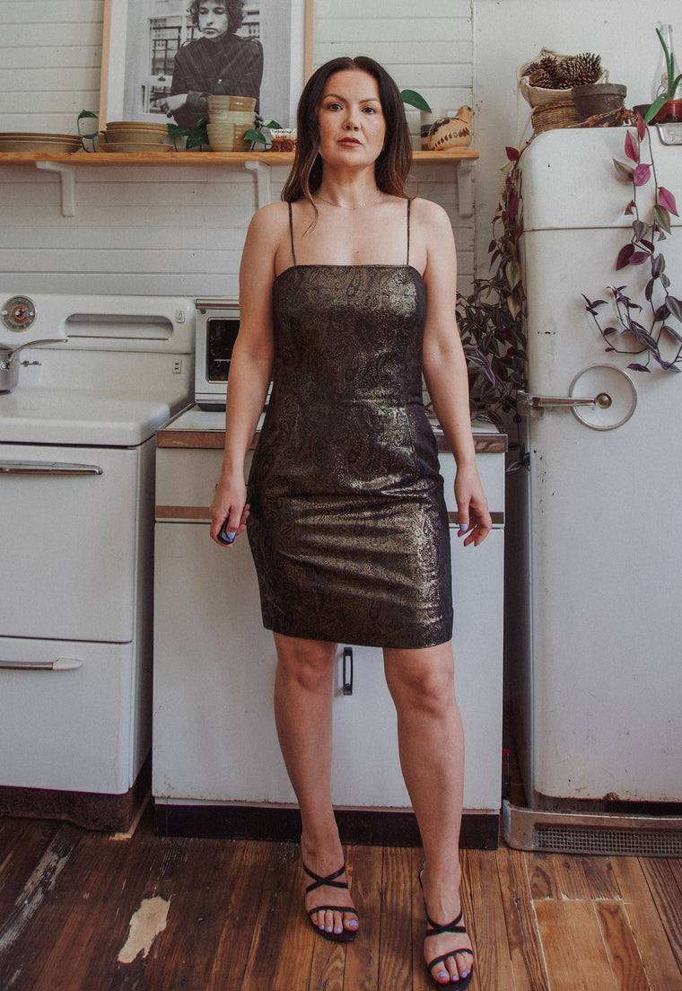 Vintage 90's Black & Gold Barbie Mini Dress