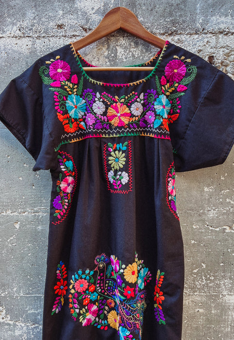 Idylwild Vintage Black Traditional Mexican Pueblo Dress