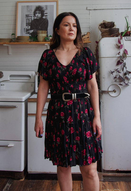 Vintage Black Velvet Western Belt