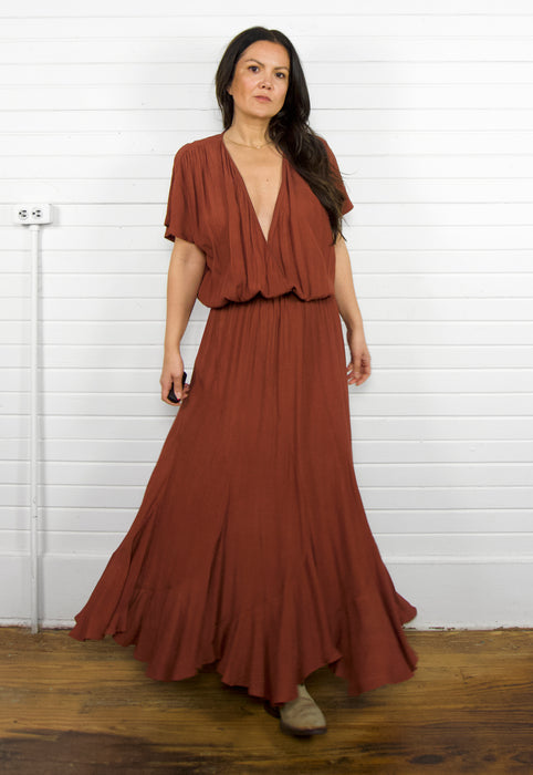 Idylwild Dress Blouson Santa Fe Vintage Inspired Rayon Dress Clay Christie Araujo