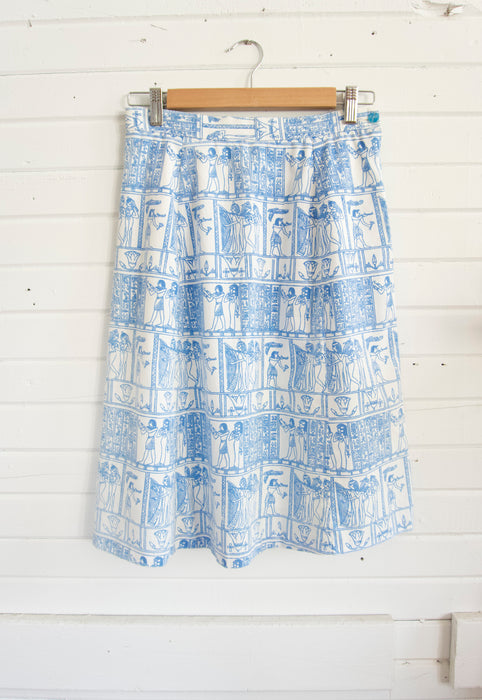 Idylwild Egyptian Register Cotton A Line Vintage 60s Skirt