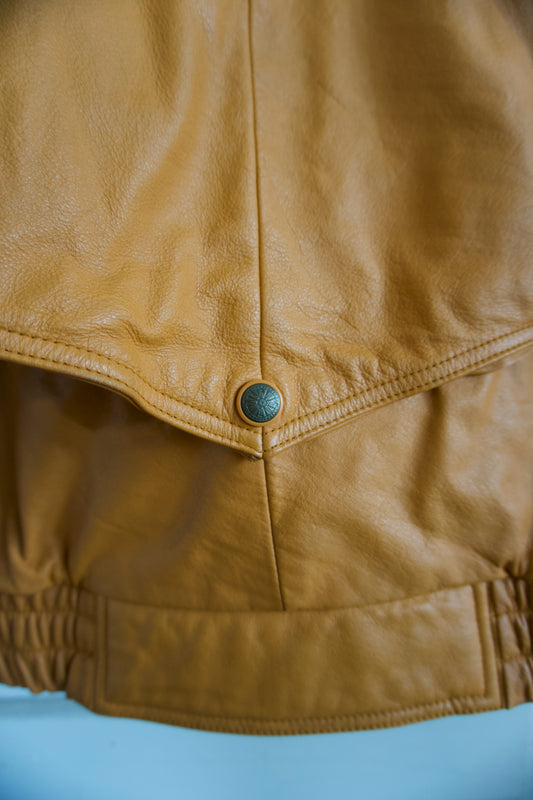 Vintage Saddle Tan Bomber Jacket