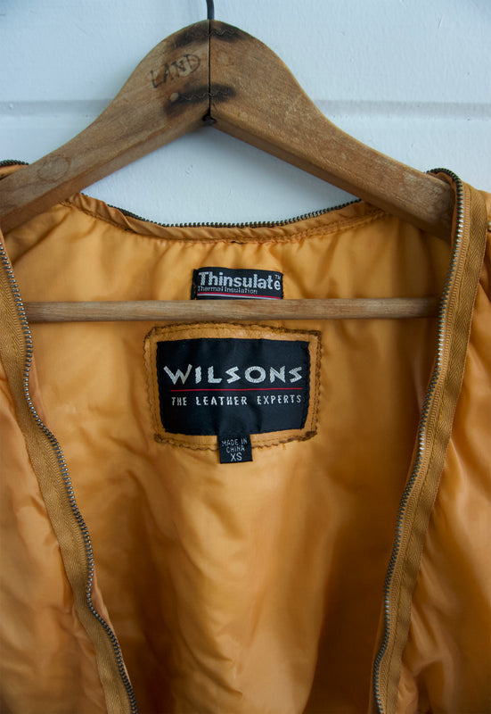 Vintage Saddle Tan Bomber Jacket