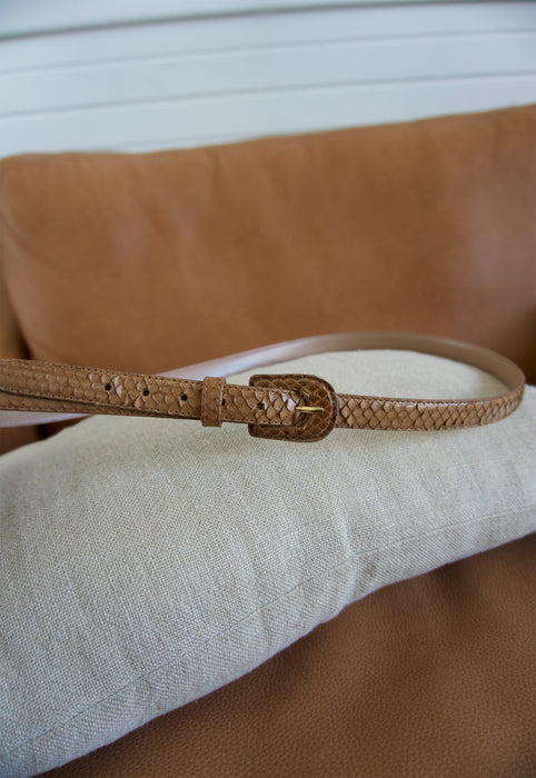 Vintage Mid Cenutry Skinny Snakeskin Snake Belt