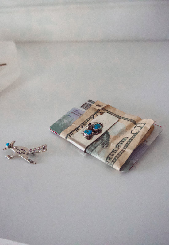 Idylwild Vintage Turquoise and Sterling Silver Money Clip 