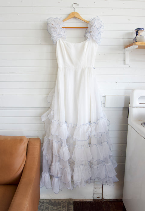 Rare Vintage Wedding Dress Boho Ruffle