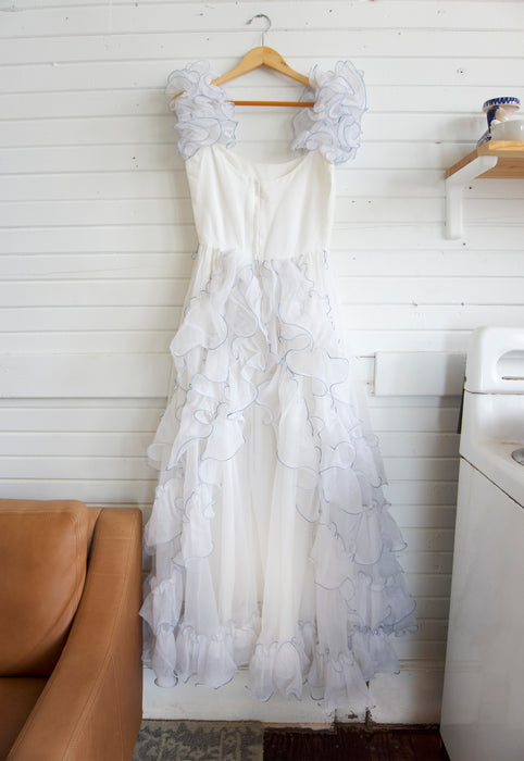 Rare Vintage Wedding Dress Boho Ruffle