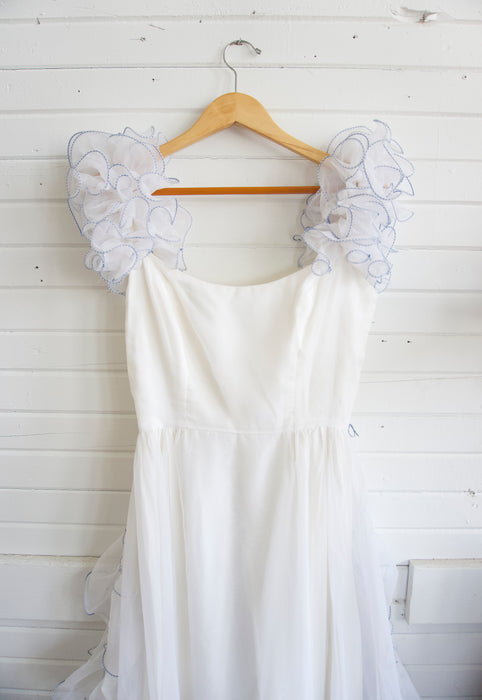 Rare Vintage Wedding Dress Boho Ruffle