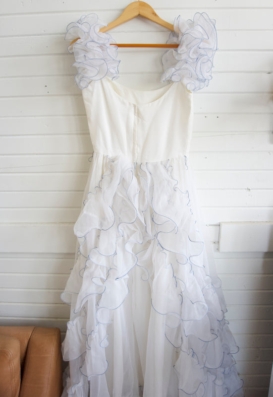 Rare Vintage Wedding Dress Boho Ruffle