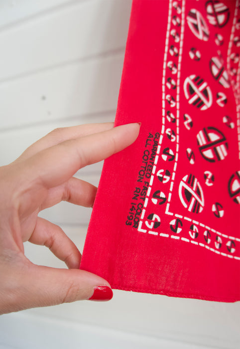 Mid Century Modern Classic Red Ranch Bandana