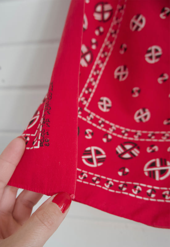 Mid Century Modern Classic Red Ranch Bandana