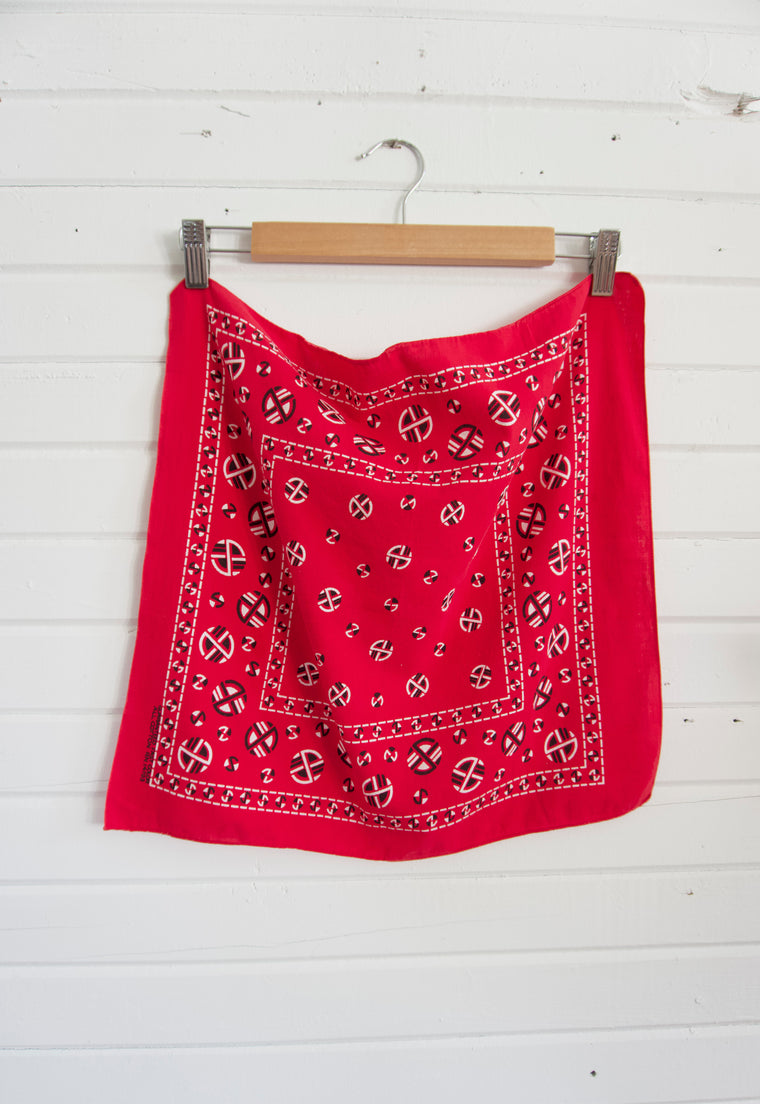 Mid Century Modern Classic Red Ranch Bandana