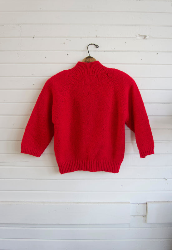 Vintage 80's 3/4 Sleeve Red Sweater