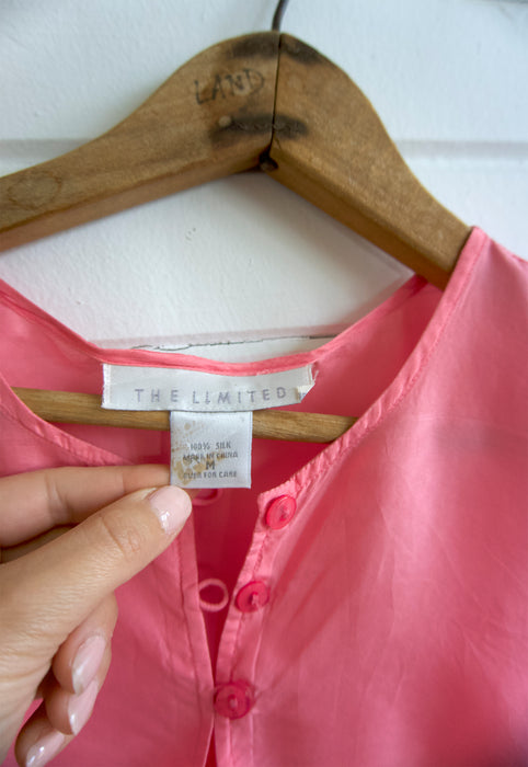 Vintage Geranium Pink Silk Tank 