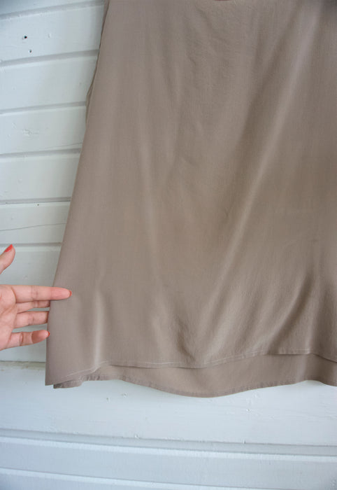 Vintage Taupe Silk Tank XL