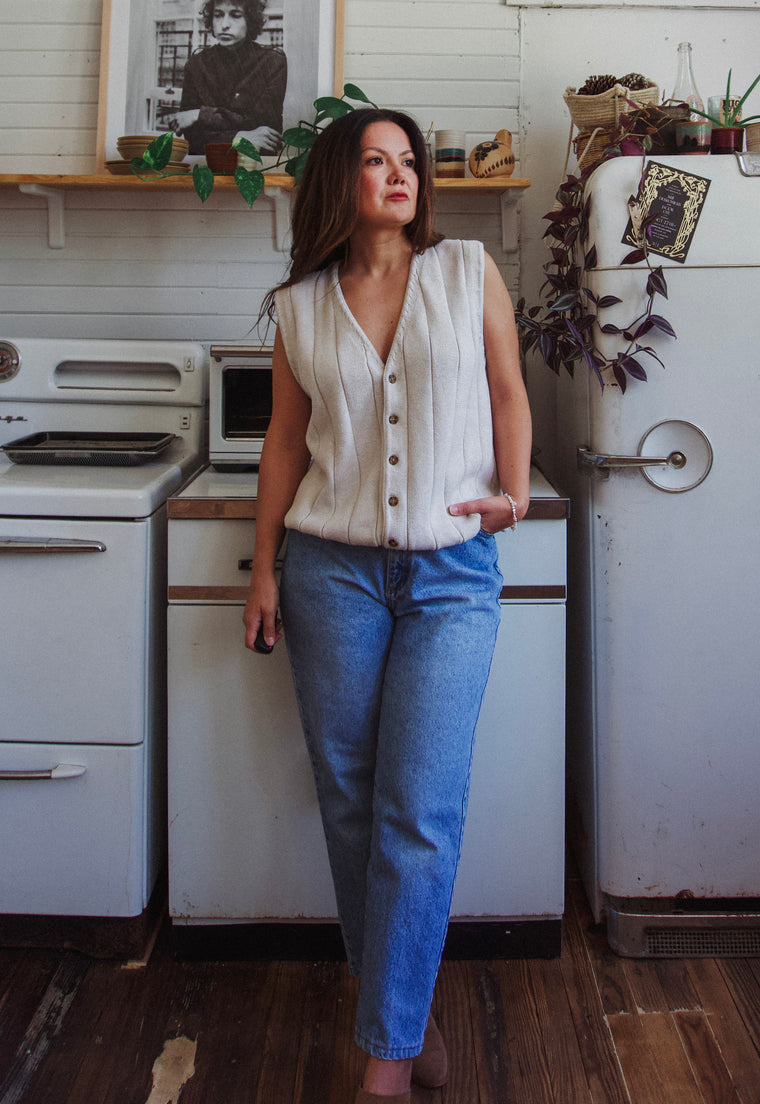 90s oatmeal Sweater Vest Christie Araujo