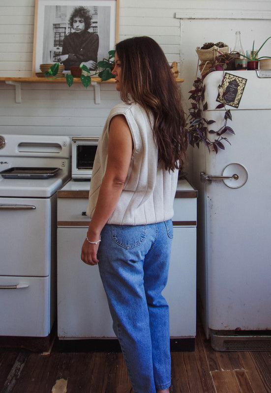 90s oatmeal Sweater Vest Christie Araujo