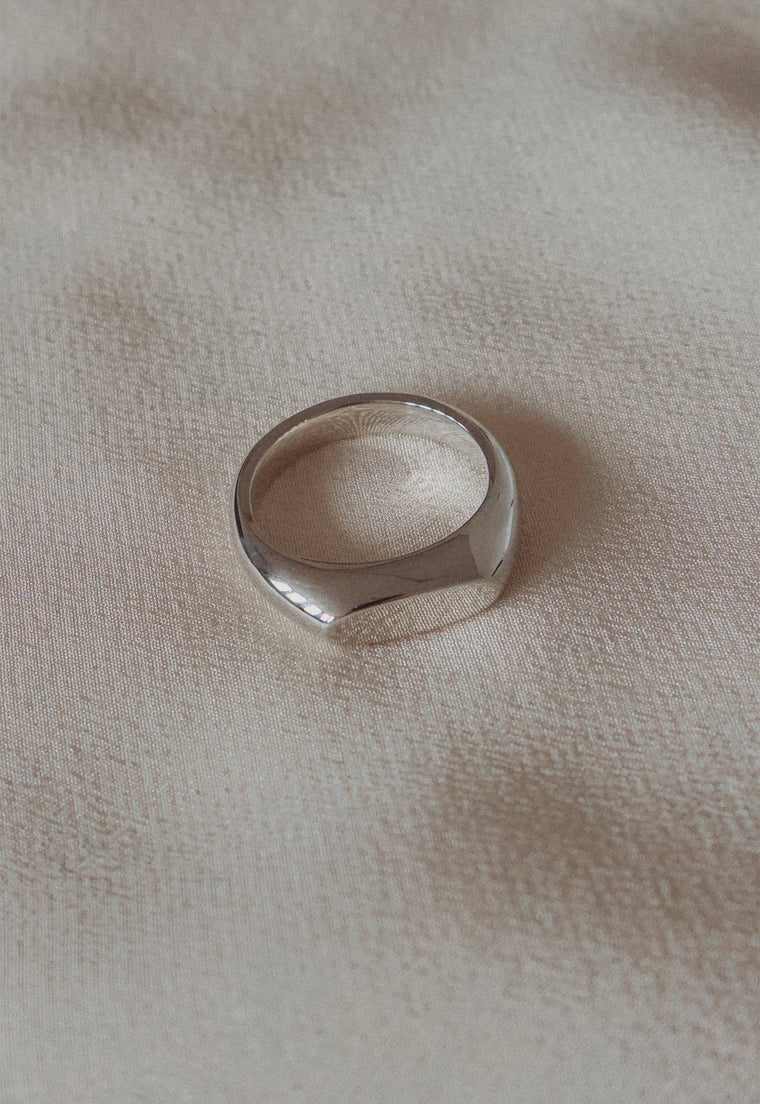 Slim Signet Ring - Solid Sterling Silver