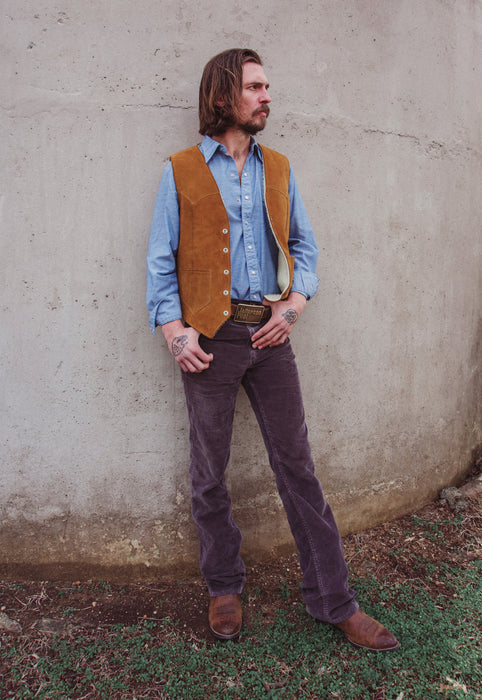 Idylwild Vintage Men's Western Leather Vest Luke Israel