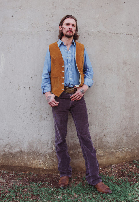 Idylwild Vintage Men's Western Leather Vest Luke Israel