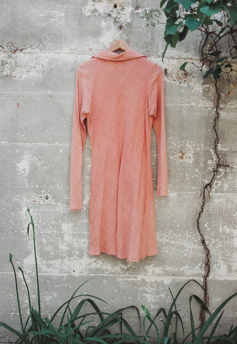 Idylwild Vintage Organic Cotton French Rose Clay Long Sleeve Shirtdress