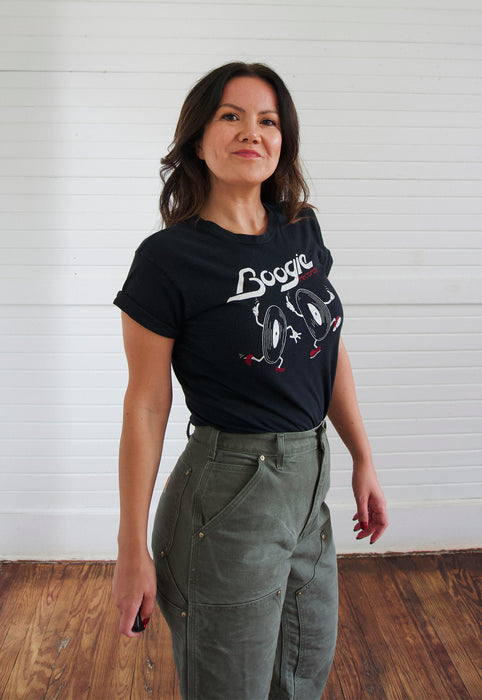 Vintage 70s Boogie Tee Vinyl Records Christie Araujo
