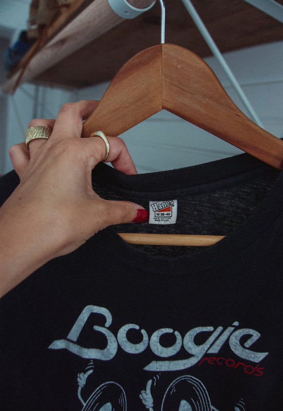Vintage 70s Boogie Tee Vinyl Records Christie Araujo