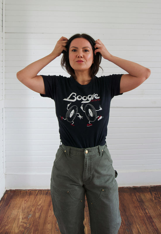 Vintage 70s Boogie Tee Vinyl Records Christie Araujo
