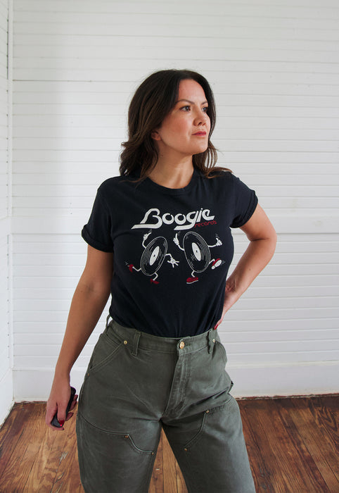 Vintage 70s Boogie Tee Vinyl Records Christie Araujo