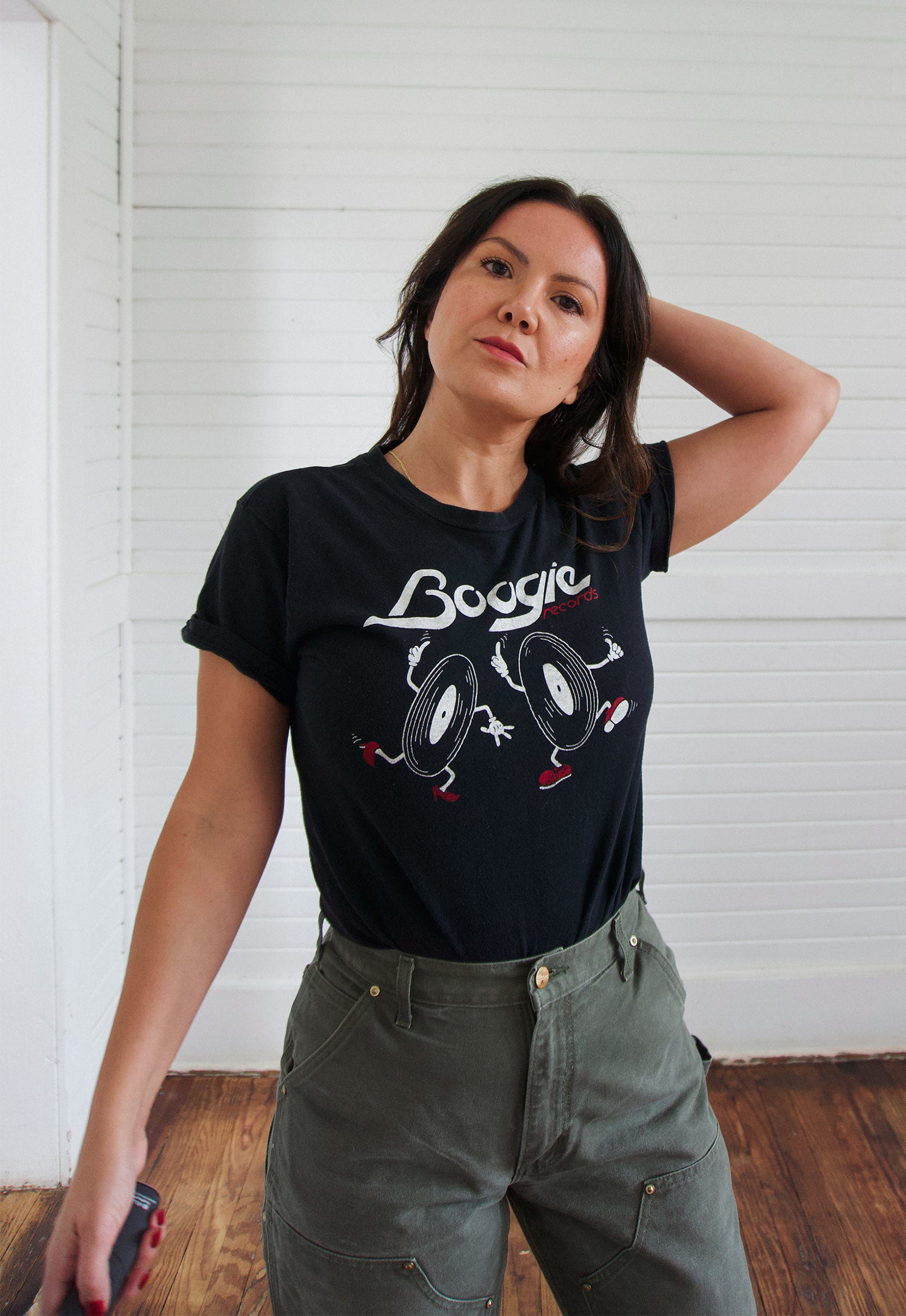 Vintage 70s Boogie Tee Vinyl Records Christie Araujo