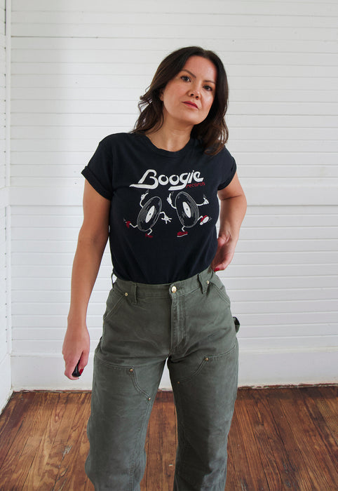 Vintage 70s Boogie Tee Vinyl Records Christie Araujo