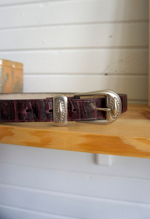 Idylwild Vintage eggplant croc western Beverly Hills Polo Club Belt