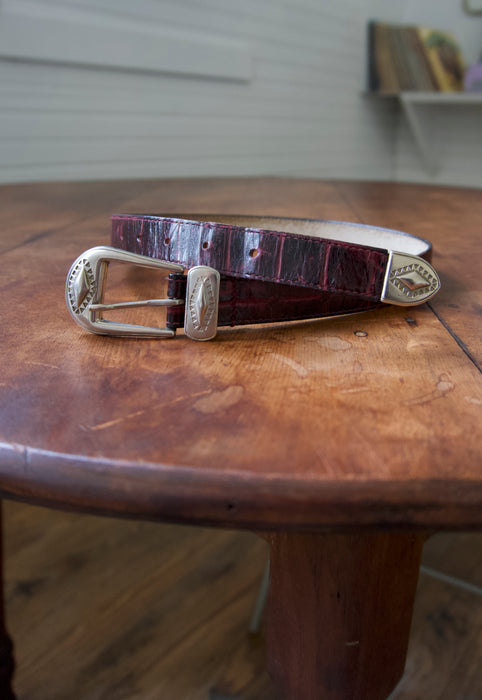 Idylwild Vintage eggplant croc western Beverly Hills Polo Club Belt