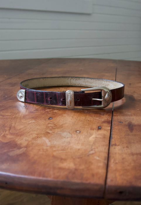 Idylwild Vintage eggplant croc western Beverly Hills Polo Club Belt