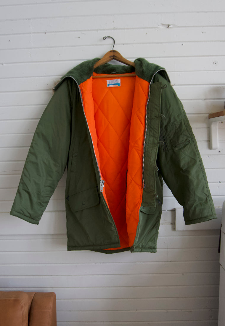 1970s Army Green Work Leisure Snorkel Parka