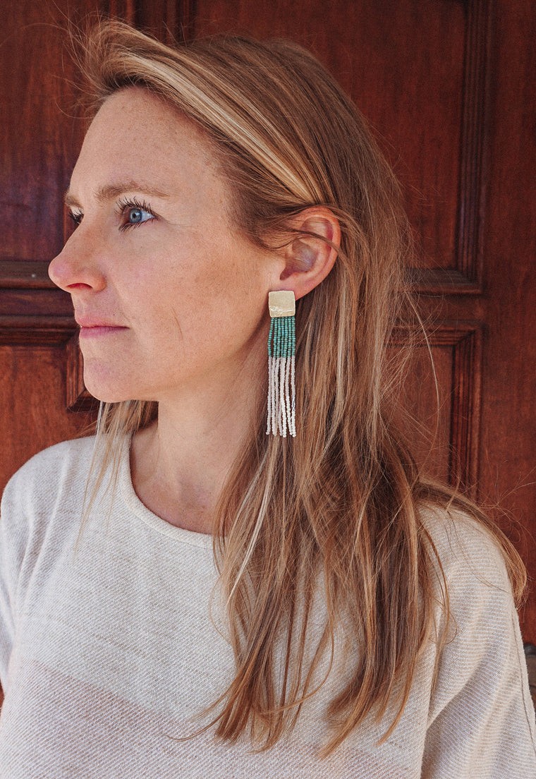 Bribol Beaded Statement Earrings Native American Inspired Modern Art Earrings