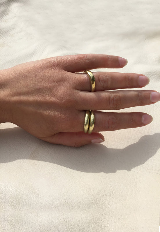 Organic Free Form Minimalist Solid Brass Stackable Ring Cashmere Cactus Hand Made Desert Jewelry