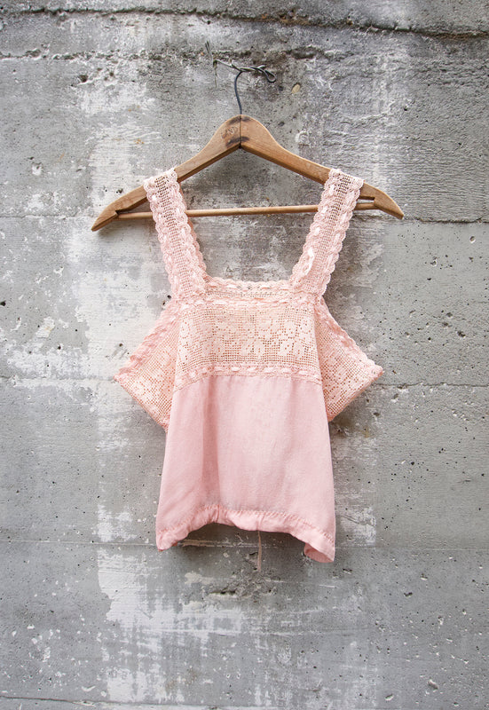 Blush Lace and Silk Peach Camisole Vintage Cami
