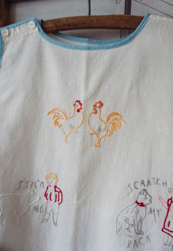 Vintage dust bowl embroidered children's apron