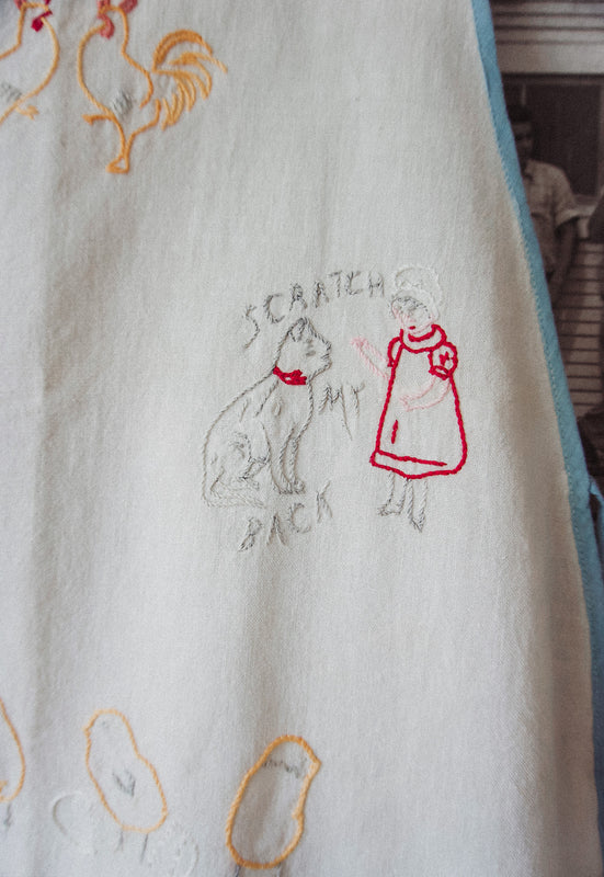 Vintage dust bowl embroidered children's apron