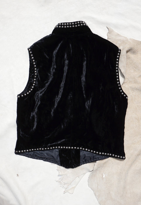 Crushed Velvet Vintage Double D. Ranch Studded Concho Vest