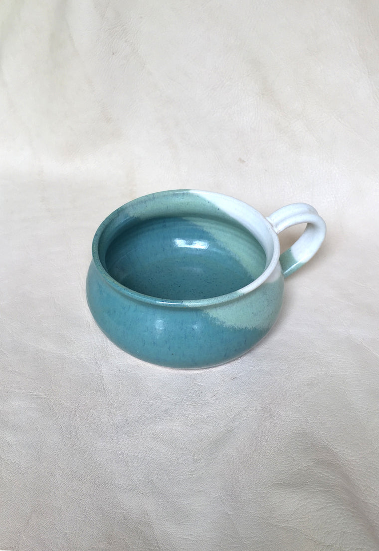 Hand Thrown Stoneware Bowl with Handle