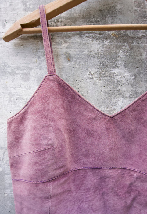 Idylwild Vintage Suede Cami 90's Leather Suede Top Plum