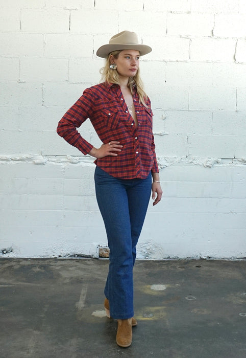 Idylwild Vintage Red Pearl Snap Western Shirt