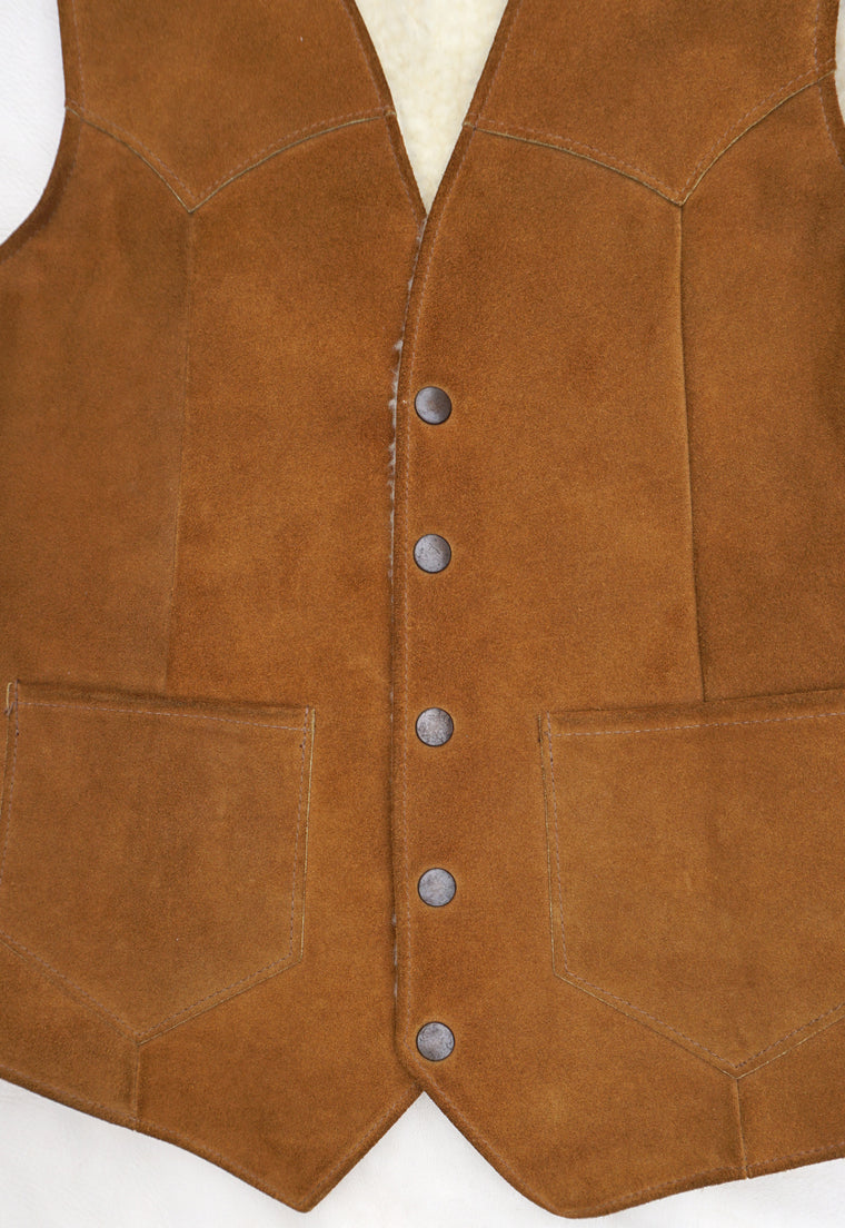 Vintage 1970's Genuine Leather Vest