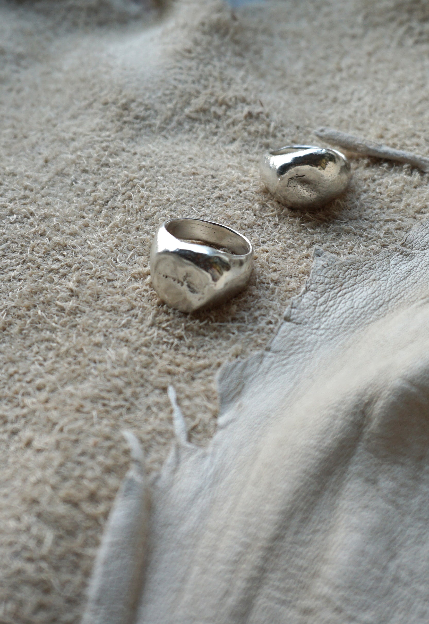 Organic Free Form Minimalist Asymmetrical Solid Sterling Silver Statement Ring Cashmere Cactus Hand Made Desert Jewelry