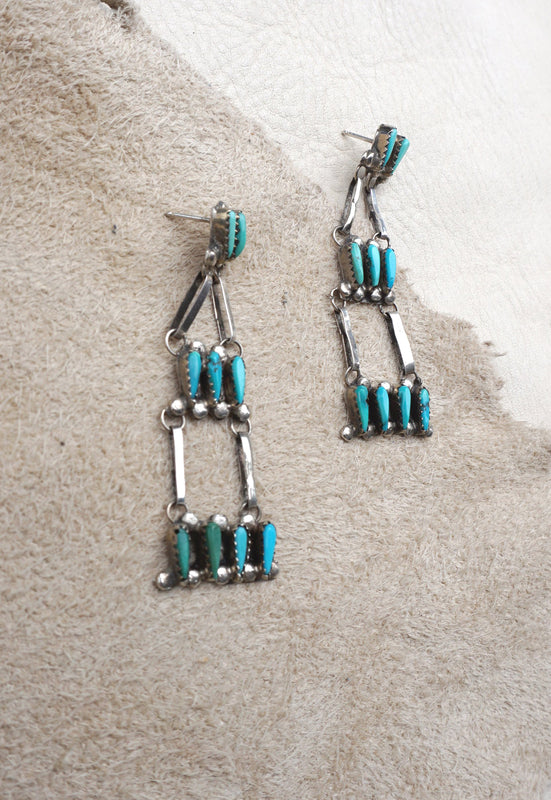 Zuni Native American Earrings Idylwild Vintage Ladder Chandelier Earrings