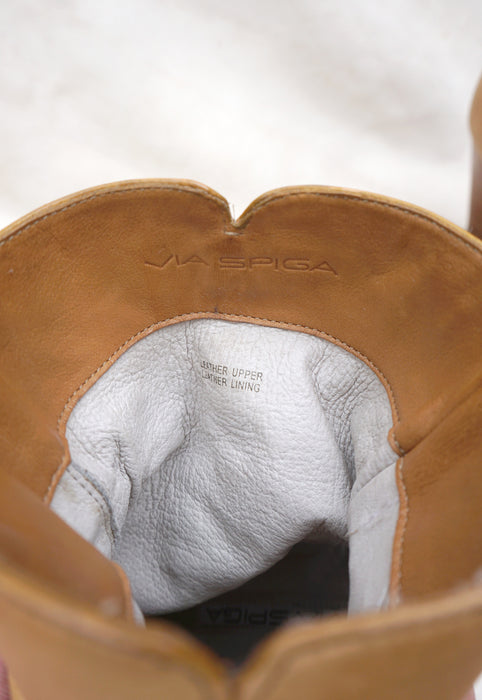 Via Spiga Contemporary Camel Slouch Boots Women's Size 6.5